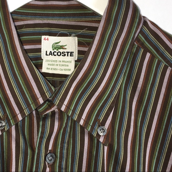 Lacoste Men's Long Sleeve Button Up Shirt Size 44 - Picture 2 of 3